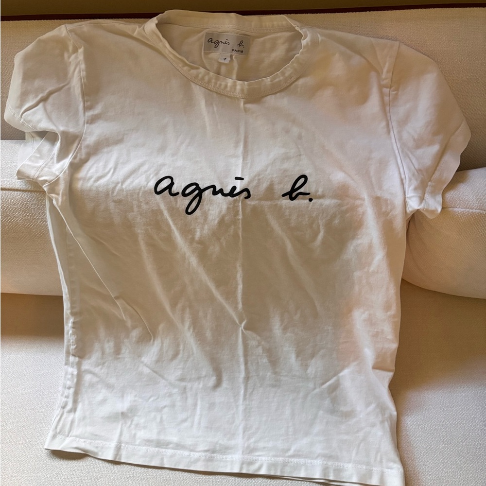 agnès b. White Logo Tee